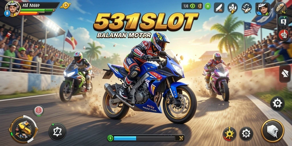 Tampilan gameplay seru balapan motor di 531SLOT.