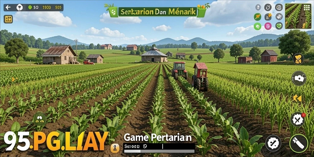 Screenshot gameplay 95PGPLAY menampilkan aktivitas bertani yang seru dan interaktif.