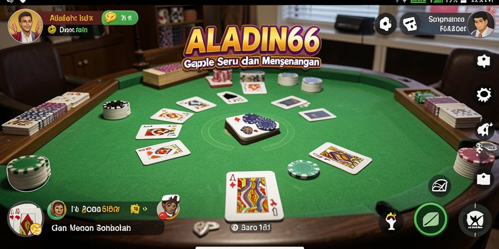 Tampilan gameplay Gaple yang menarik dan seru dalam ALADIN66.