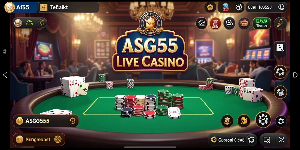 Screenshot ASG55 menampilkan gameplay Live Casino yang menarik dan interaktif.