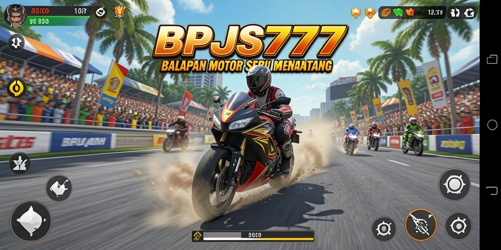 Tampilan gameplay BPJS777 saat balapan motor yang seru dan menegangkan.