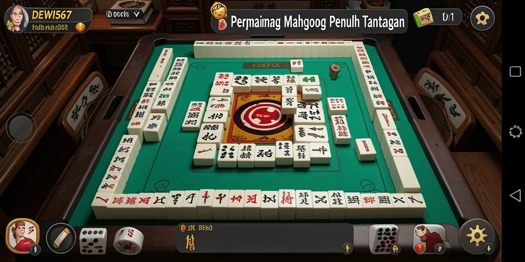 Screenshot gameplay DEWI567 menampilkan strategi Mahjong yang mendebarkan.