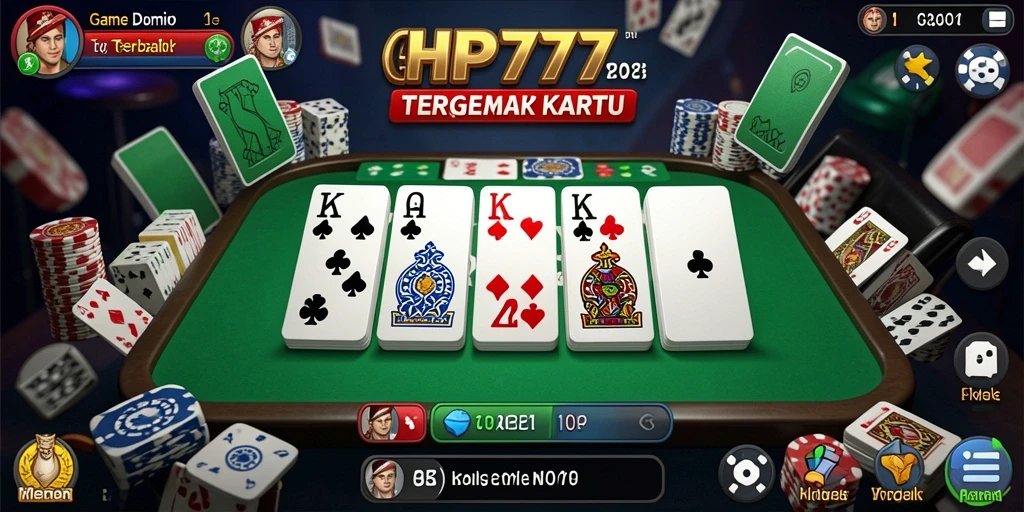 Tampilan gameplay HP777 dengan berbagai pilihan kartu Domino