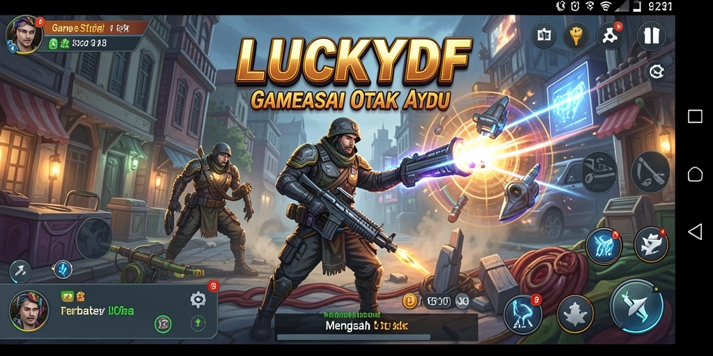 Tampilan gameplay mendebarkan dari LUCKYDF dengan strategi yang kompleks.
