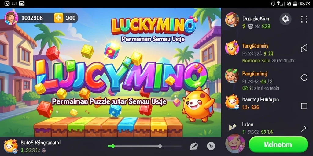 Tampilan gameplay seru dari LUCKYMINO yang penuh teka-teki.