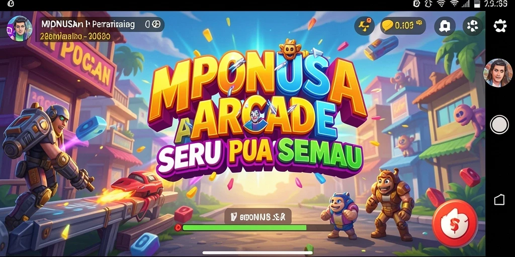 Tangkapan layar gameplay MPONUSA menampilkan aksi seru dalam permainan Arcade.