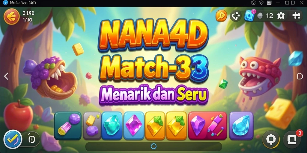 Tampilan gameplay NANA4D yang seru dan adiktif dalam aksi Match-3.