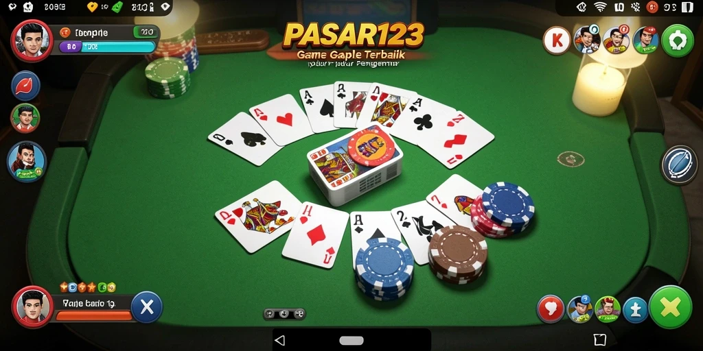 Screenshot gameplay PASAR123 menampilkan suasana seru permainan Gaple.