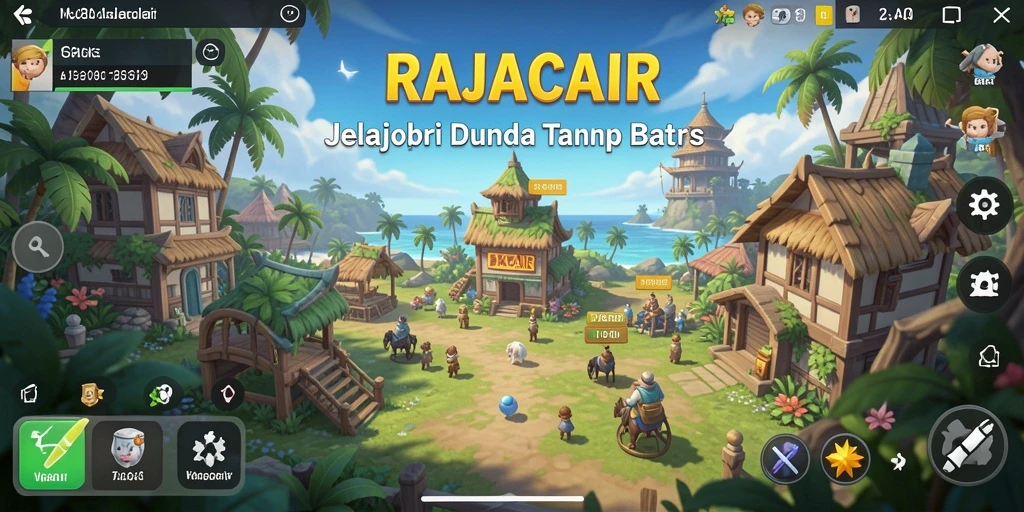 Screenshot dari gameplay RAJACAIR yang menampilkan eksplorasi dunia terbuka.