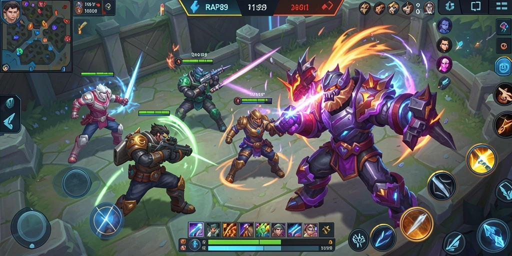 Tampilan gameplay seru dari RAP89 saat pertarungan intens.