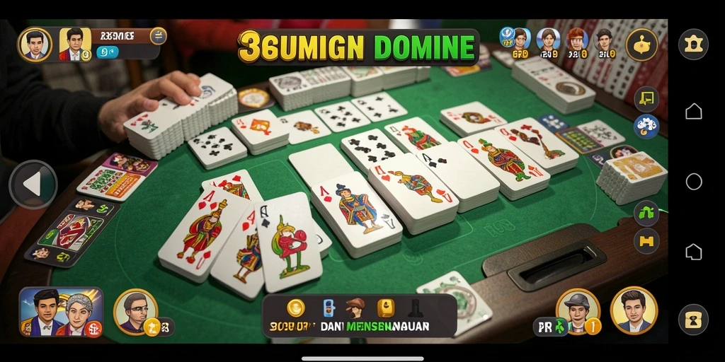 Tampilan gameplay seru dari permainan domino RP8.