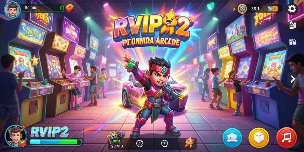 Tampilan gameplay RVIP2 yang memukau dalam dunia Arcade.