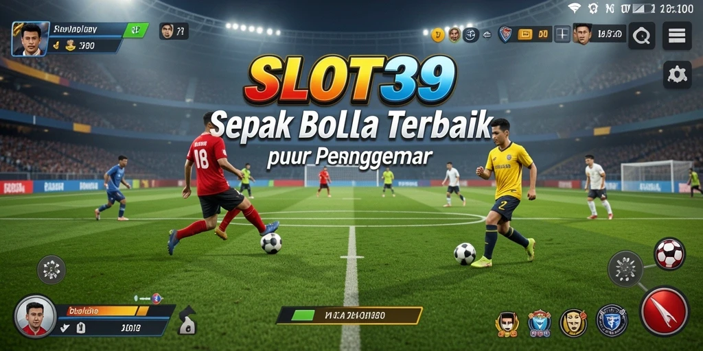 Screenshot gameplay SLOT39 menampilkan aksi intens di lapangan sepak bola.