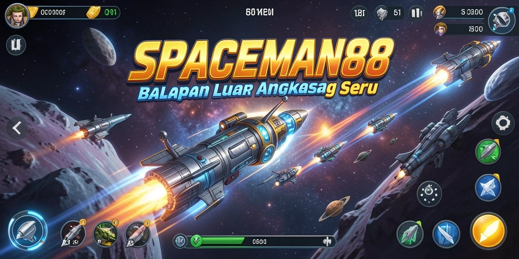 Tampilan gameplay SPACEMAN88 yang seru saat balapan di luar angkasa.