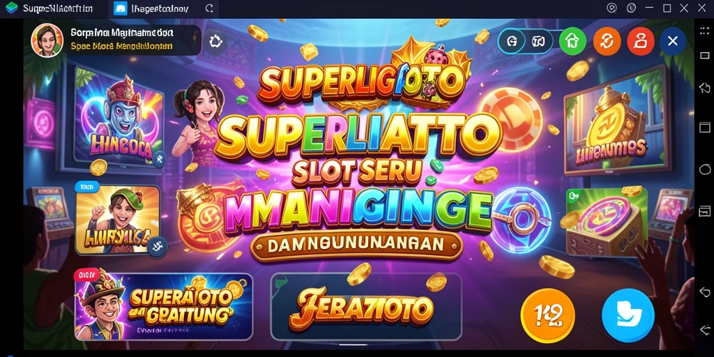 Tampilan gameplay SUPERLIGATOTO yang mengasyikkan dan penuh warna.