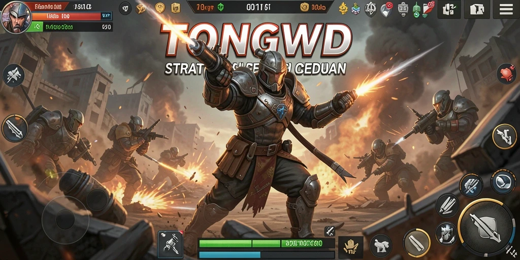 Screenshot gameplay TONGWD menunjukkan taktik tempur yang mendebarkan.